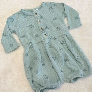 Kate Quinn Waffle Knit Sun Print Long Sleeve Romper